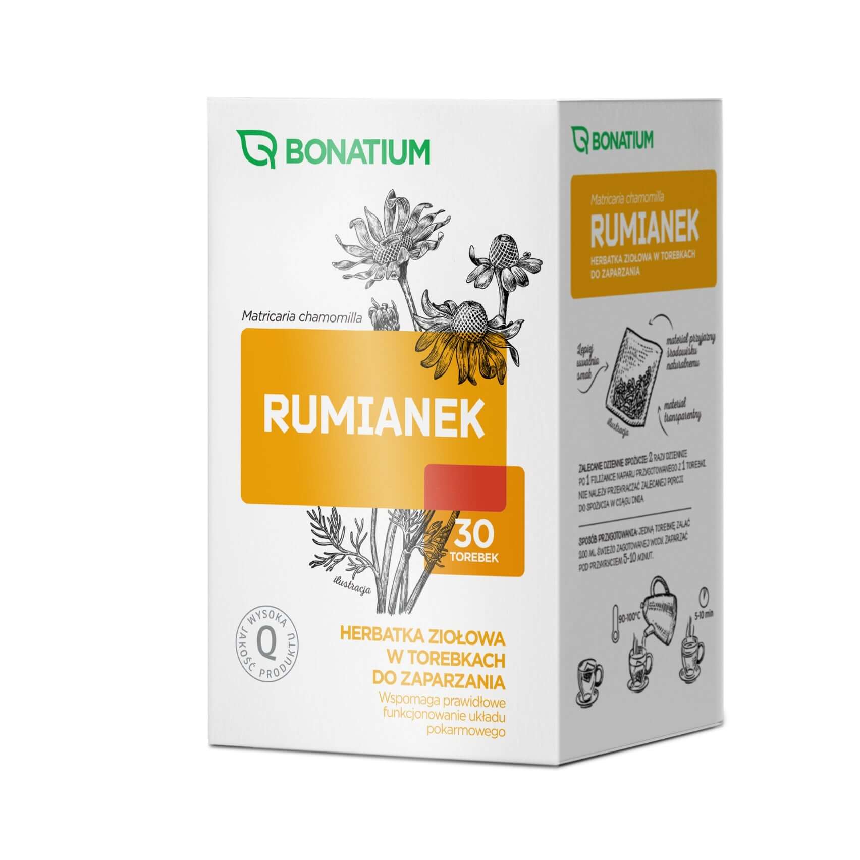 Bonatium Rumianek , herbatka ziołowa do zaparzania, 30 sasz. x 1,5 g