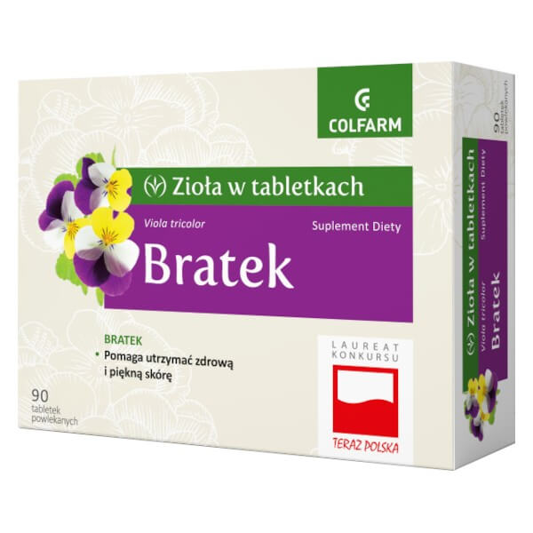 Bratek, tabletki ze składnikiem pomocnym w utrzymaniu zdrowej i pięknej skóry, 90 szt.
