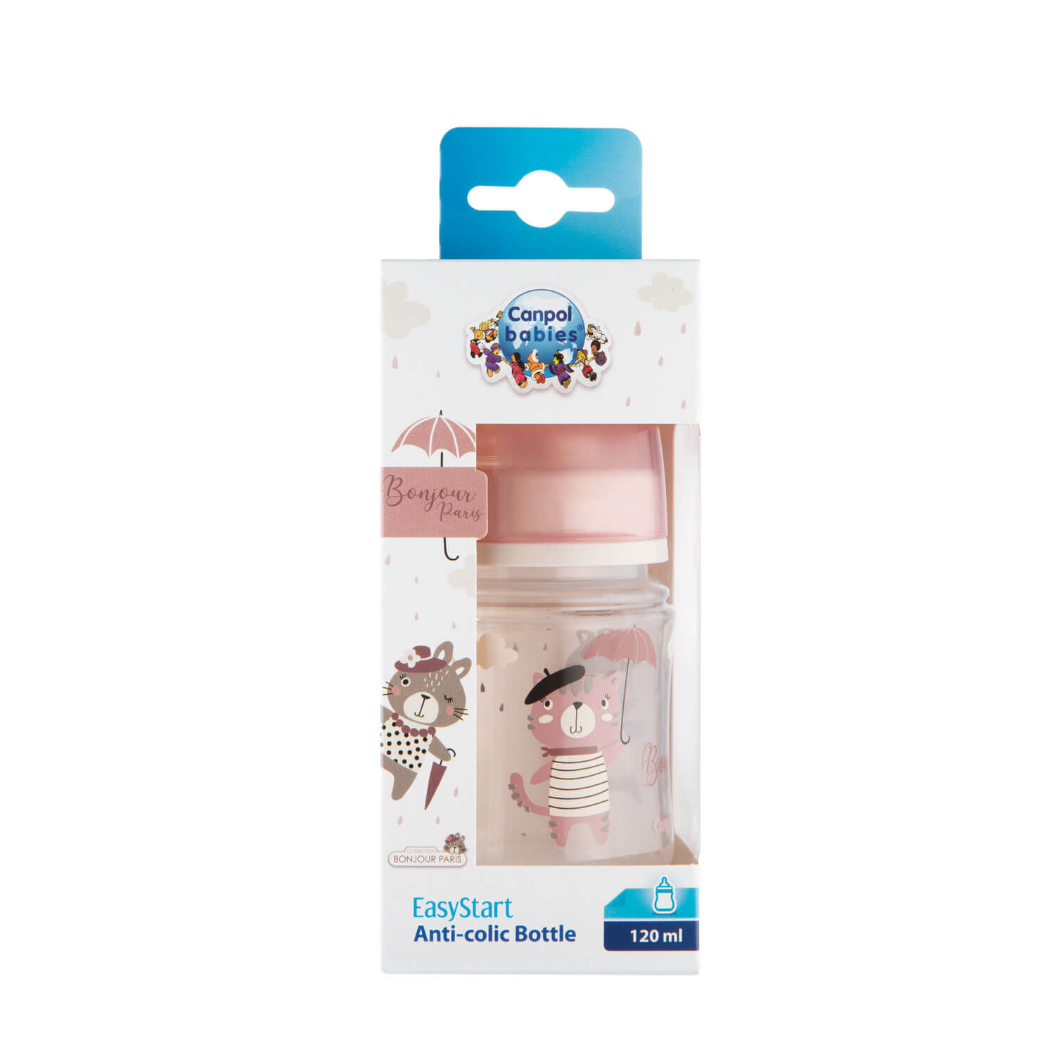Canpol Babies, butelka szeroka antykolkowa o pojemności 120 ml, 35/231, 1 szt.