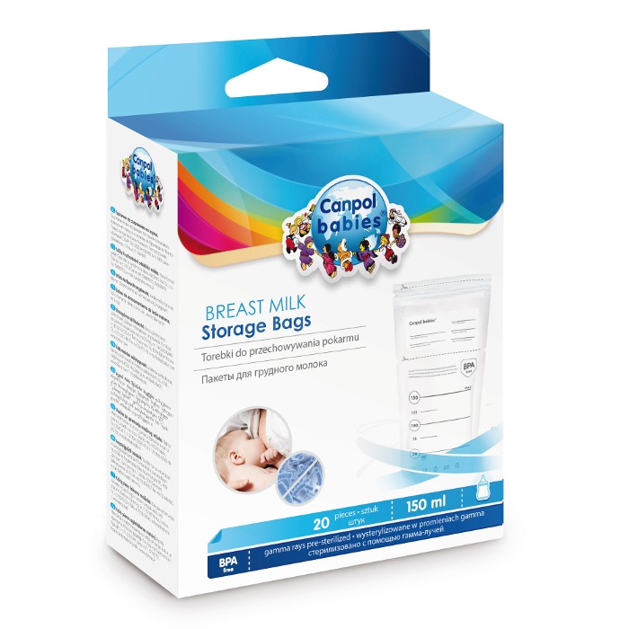 Canpol Babies Sterylne Torebki Foliowe do przechowywania żywności, 180 x 350, 200 szt.