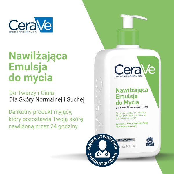 CeraVe, Nawilżająca emulsja do mycia, 236 ml