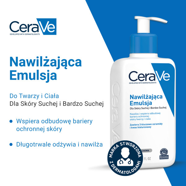 CeraVe Nawilżająca Emulsja, Dla Skóry Suchej i Bardzo Suchej, 236 ml