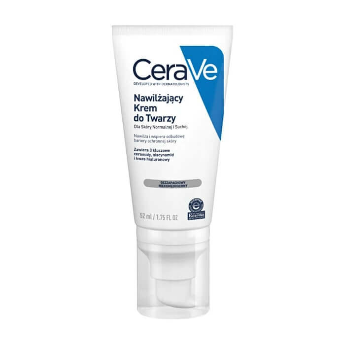 CeraVe Nawilżający Krem do twarzy, dla skóry normalnej i suchej, 52 ml