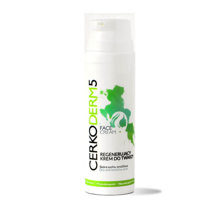 Cerkoderm 5, regenerujący krem do twarzy z mocznikiem i witaminą PP, 50 ml