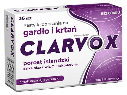 Clarvox Porzeczka, pastylki do ssania o smaku czarnej porzeczki, 36 szt.