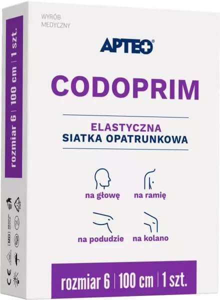 Codoprim APTEO CARE , elastyczna siatka opatrunkowa rozmiar 6, 100 cm, 1 szt.