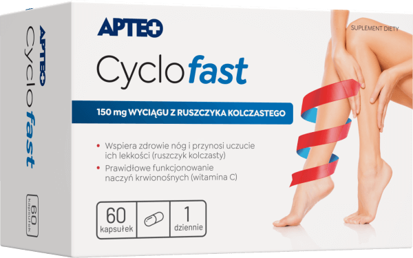 Cyclofast APTEO kapsułki ze składnikami wspomagającymi krążenie żylne, 60 szt.