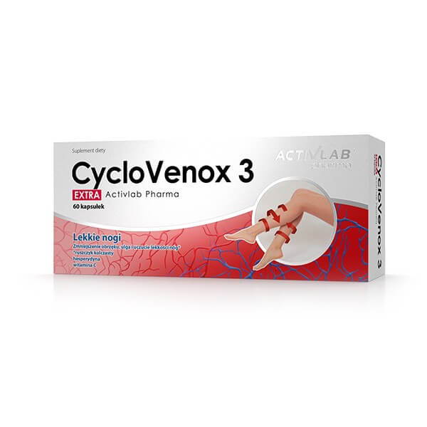 CycloVenox 3 Extra , kapsułki z ekstraktem z ruszczyka i witaminą C, 60 szt.