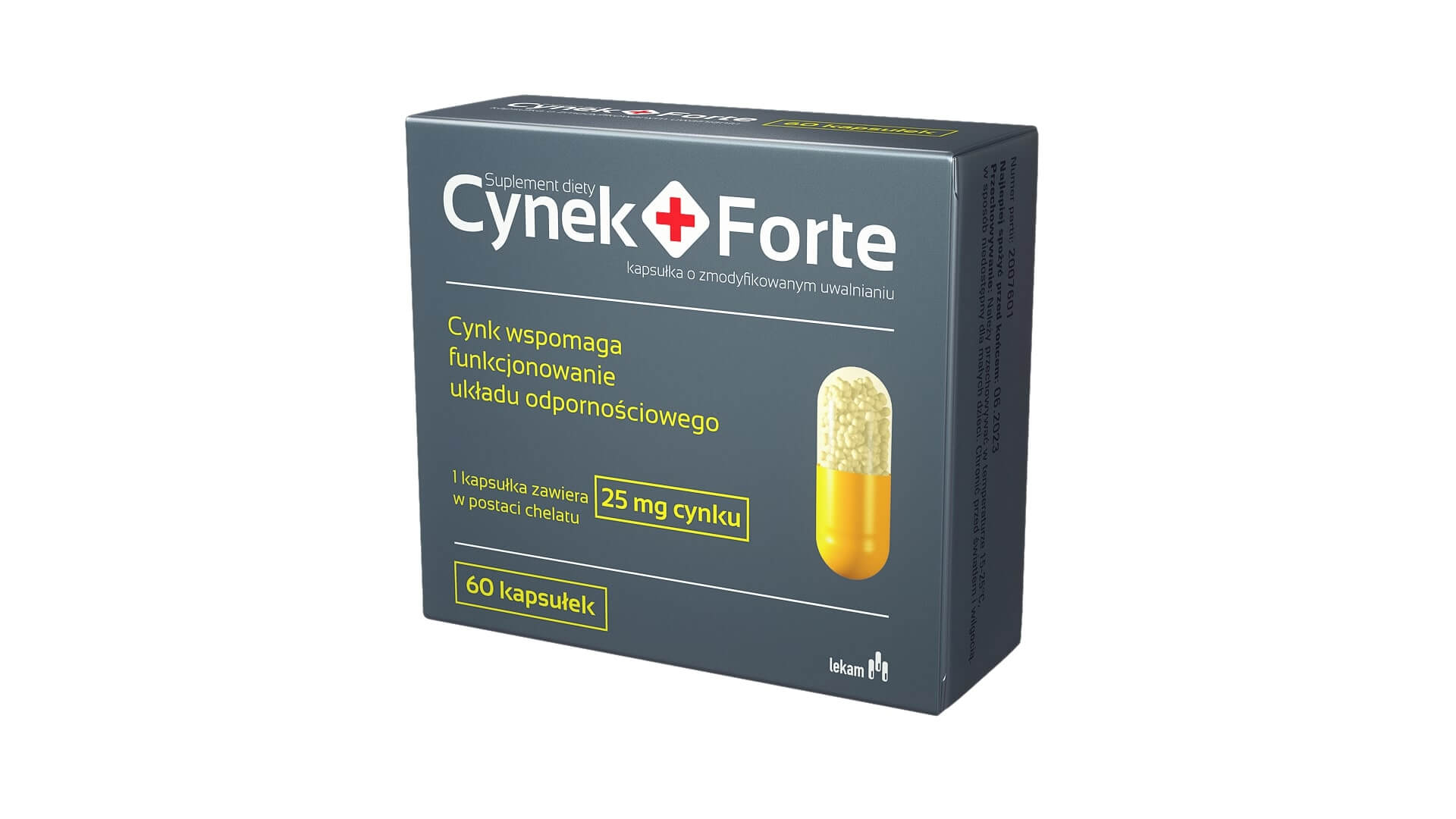 Cynek+Forte, kapsułki o przedłużonym uwalnianiu z cynkiem, 60 szt.