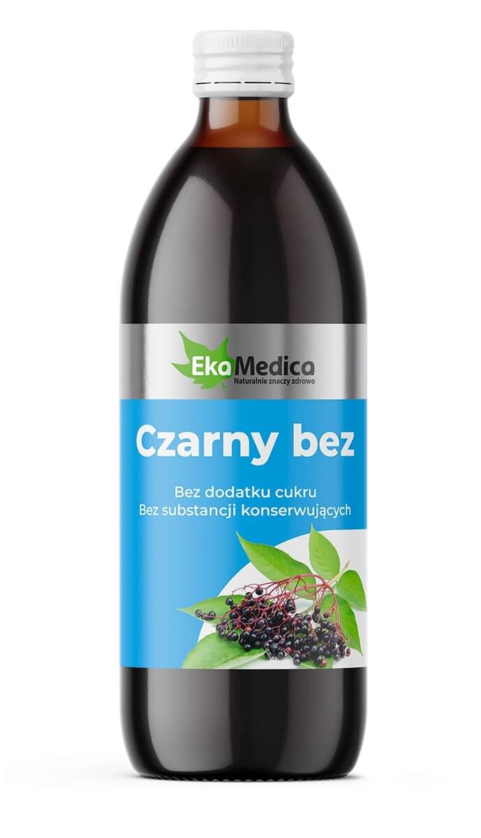 EkaMedica Czarny bez, płyn bez dodatku cukru i substancji konserwujących, 500 ml