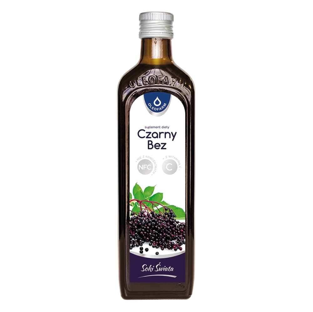 Czarny bez z witaminą C, sok ze składnikami wspomagającymi odporność, 490 ml