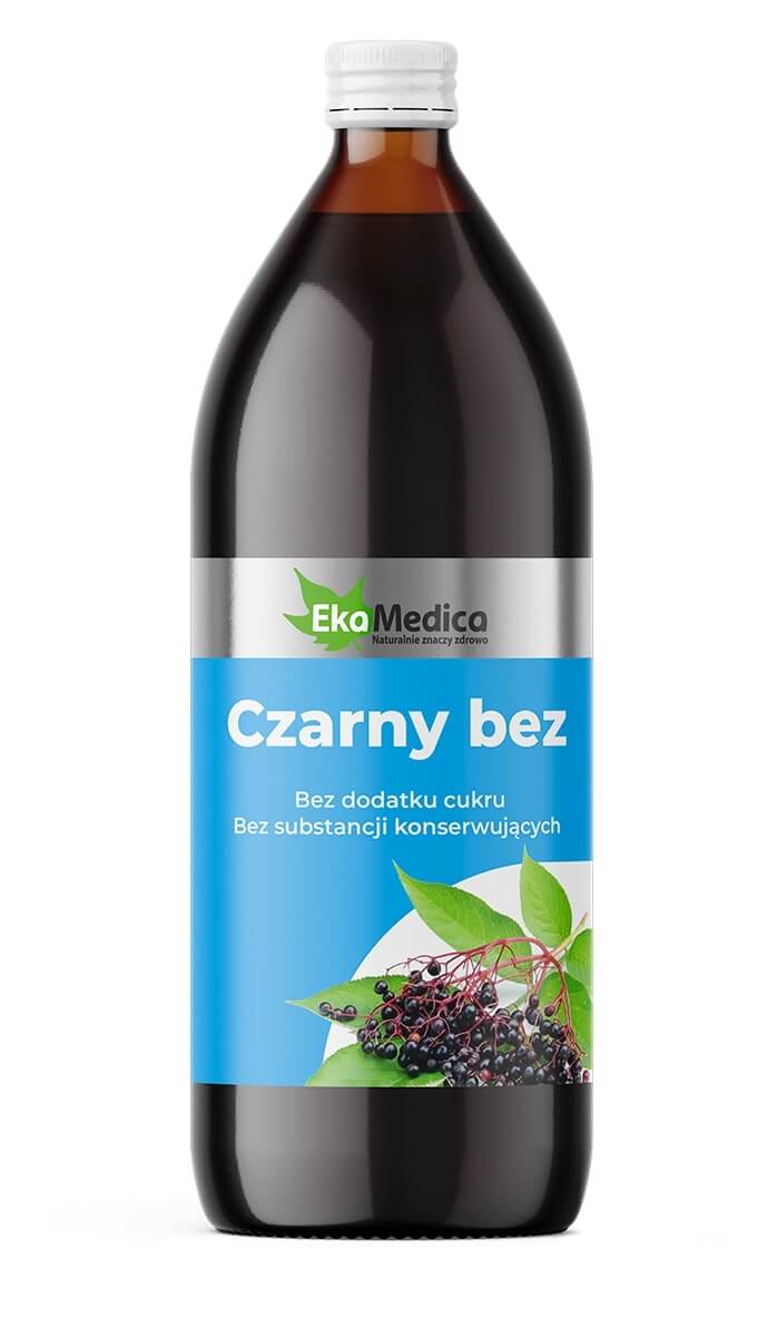 EkaMedica Czarny Bez, płyn bez dodatku cukru i substancji konserwujących, 1000 ml