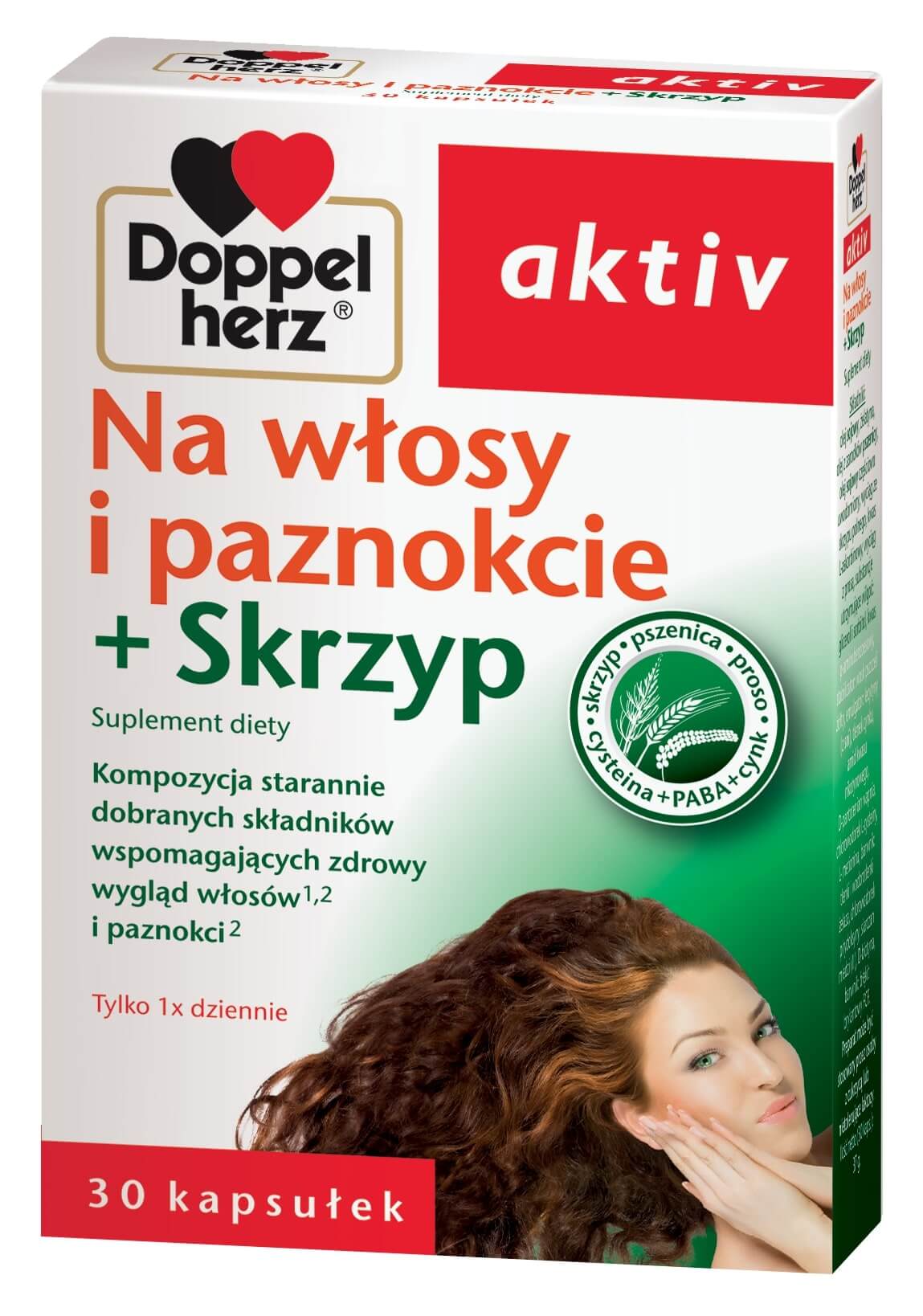 Doppelherz aktiv Na włosy i paznokcie kapsułki ze skrzypem na zdrowe włosy i paznokcie, 30 szt. 