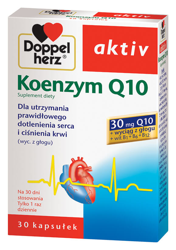 Doppelherz aktiv Koenzym Q10 kapsułki na utrzymanie prawidłowego dotlenienia serca i ciśnienia krwi, 30 szt.