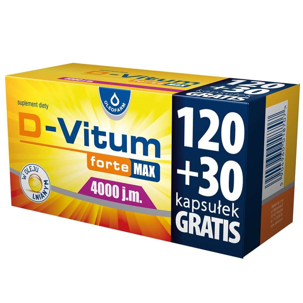 D-Vitum forte MAX 4000 j.m., kapsułki z witaminą D, 150 szt.