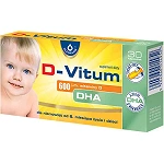 D-Vitum 600 j.m. kapsułki z witaminą D i DHA dla dzieci, 30 szt.