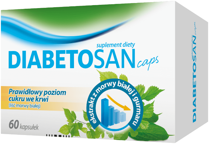 Diabetosan Caps , kapsułki ze składnikami na prawidłowy poziom cukru we krwi, 60 szt.