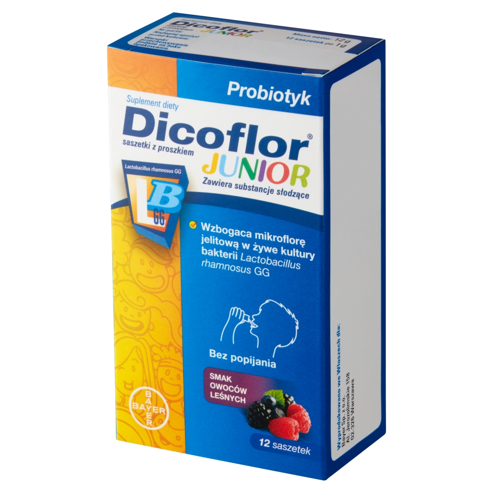 Dicoflor Junior, proszek ze składnikami wspierającymi odporność, 12 sasz.