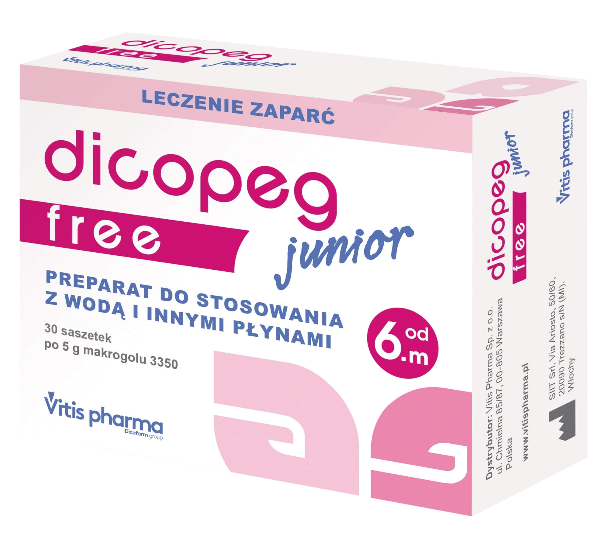 Dicopeg Junior Free proszek na zaparcia dla dzieci, 30 sasz.