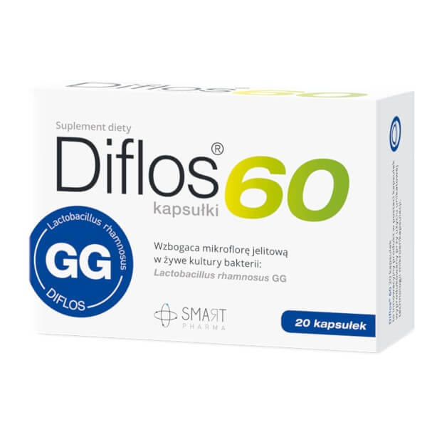 Diflos 60, kapsułki wzbogacające mikroflorę jelitową, 20 szt.