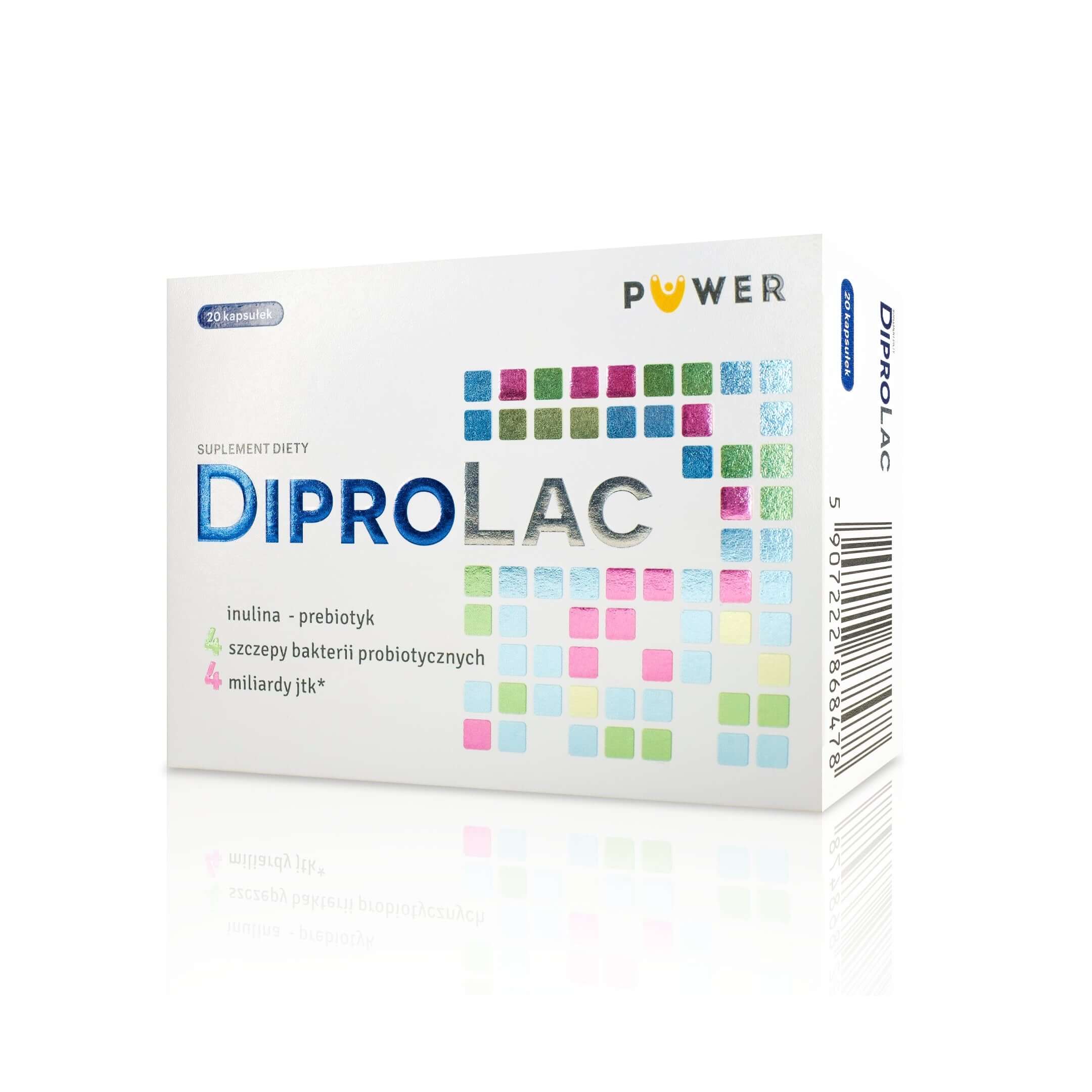 DiproLac, kapsułki z inuliną i szczepami bakterii probiotycznych, 20 szt.