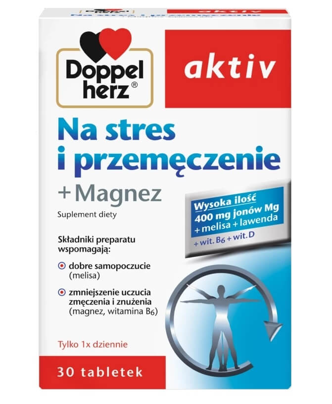 Doppelherz aktiv Na stres i przemęczenie, kapsułki z magnezem, 30 szt.