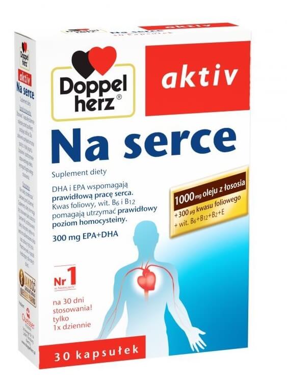 Doppelherz aktiv Na serce EPA+DHA, kapsułki ze składnikami wspierającymi pracę serca, 30 szt.