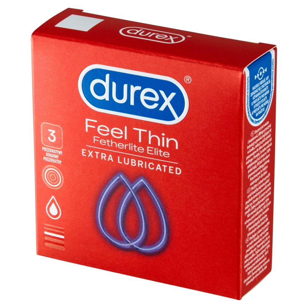Durex Fetherlite Elite, ultracienkie prezerwatywy, 3 szt.