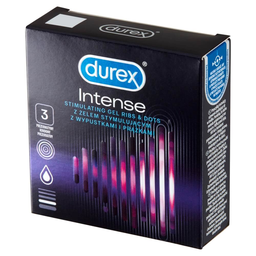 Durex Intense, prezerwatywy zwiększające doznania, 3 szt.
