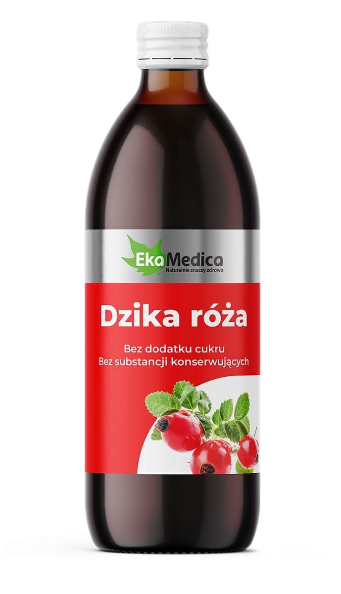 EkaMedica Dzika róża płyn bez dodatku cukru i substancji konserwujących, 500 ml