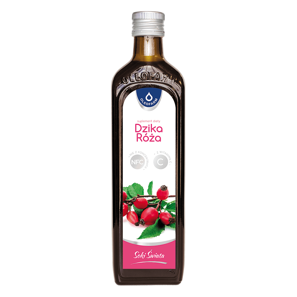 Dzika róża z witaminą C, sok ze składnikami wspomagającymi odporność, 490 ml