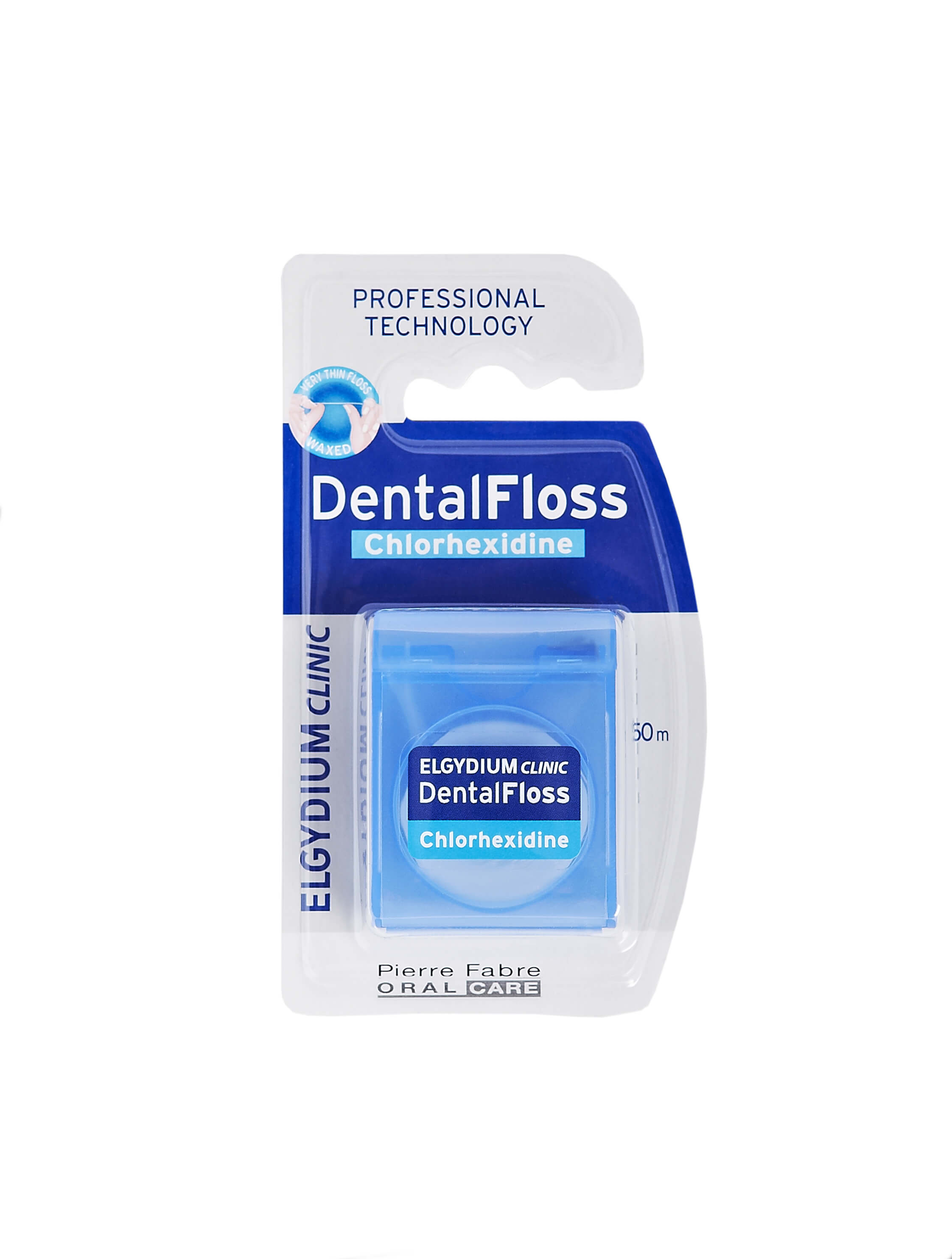 Elgydium Clinic DentalFloss, nić dentystyczna z chlorheksydyną, 50m