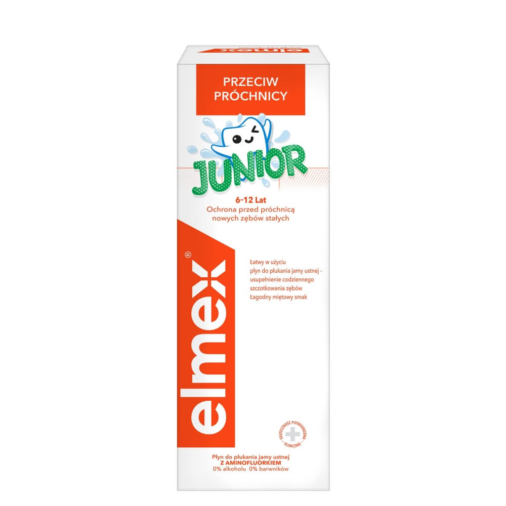 Elmex Junior, plyn do płukania jamy ustnej dla dzieci, 400 ml