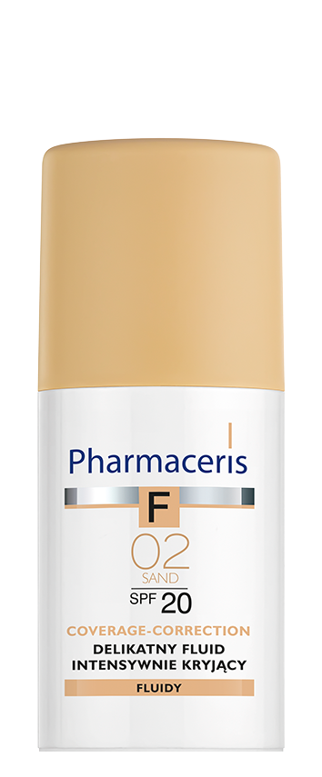 Pharmaceris F Fluid kryjący , kolor 02 SAND z filtrem SPF 20, 30 ml