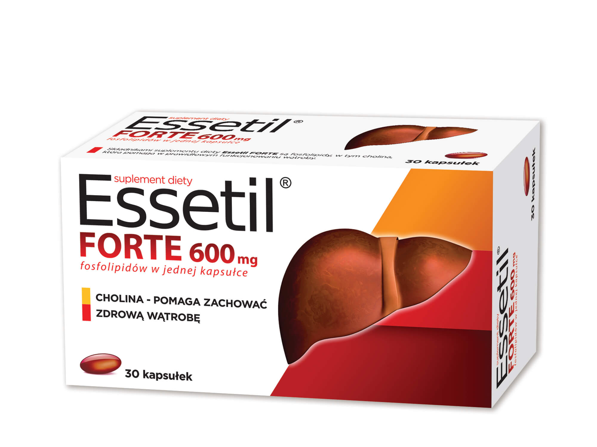 Essetil FORTE, kapsułki ze składnikami wspierającymi wątrobę, 30 szt.
