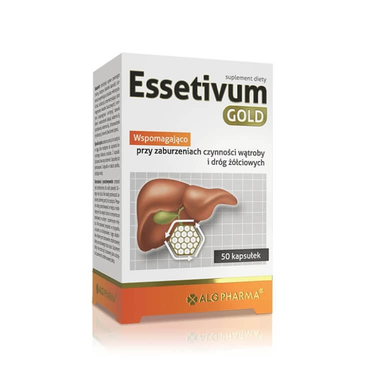Essetivum Gold , kapsułki ze składnikami wspierającymi wątrobę i drogi zółciowe, 50 szt.