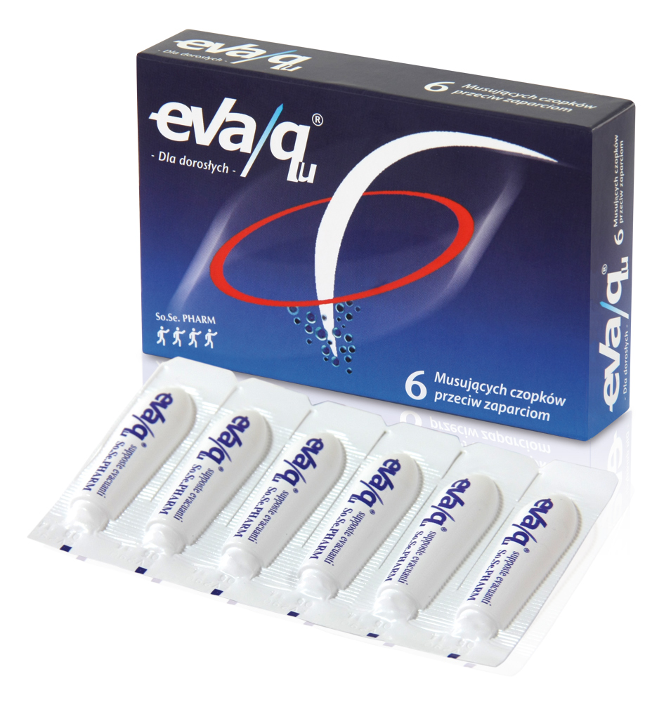 EVA/QU, czopki doodbytnicze przeczyszczające przeciw zaparciom, 6 szt.