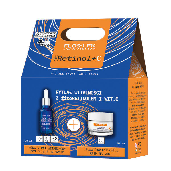 Flos-Lek Retinol+C, zestaw: koncentrat witaminowy – 15 ml + krem na noc – 50 ml