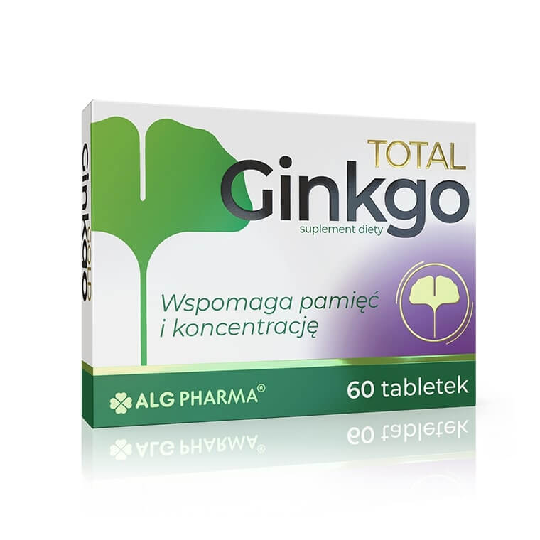 Ginkgo Total , tabletki ze składnikami wspierającymi pamięć i koncentrację, 60 szt.