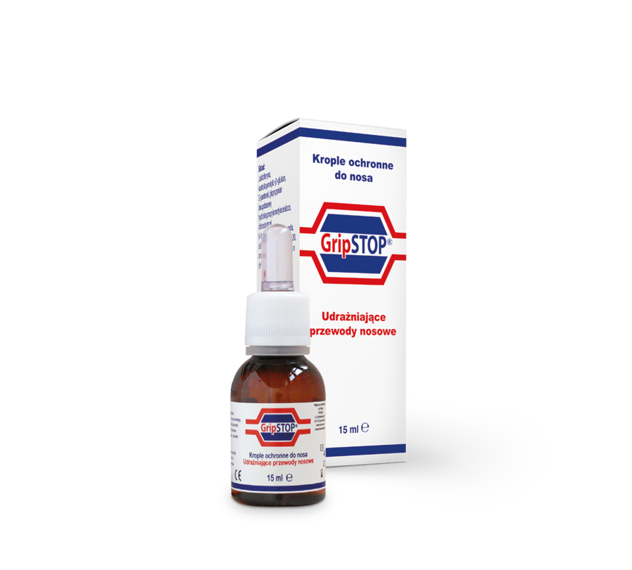 GripSTOP , krople ochronne do nosa udrażniające przewody nosowe, 15 ml