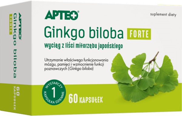 Ginkgo biloba FORTE APTEO kapsułki ze składnikami wspierającymi pamięć i koncentrację, 60 szt.