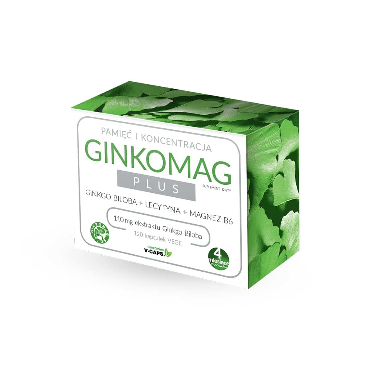 Ginkomag Plus, kapsułki z lecytyną  magnezem i witaminą B6, 120 szt.