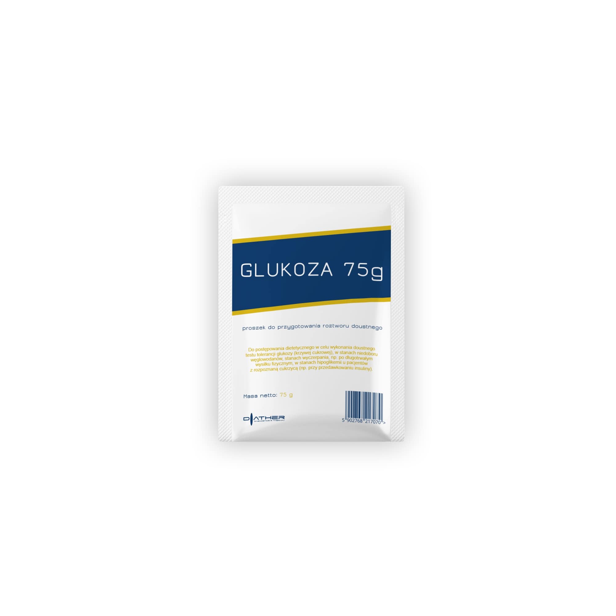 Glukoza, proszek do sporządzania roztworu wodnego, 75 g