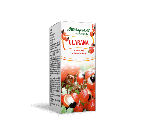 Guarana, kapsułki ze składnikami zmniejszającymi zmęczenie, 20 szt.