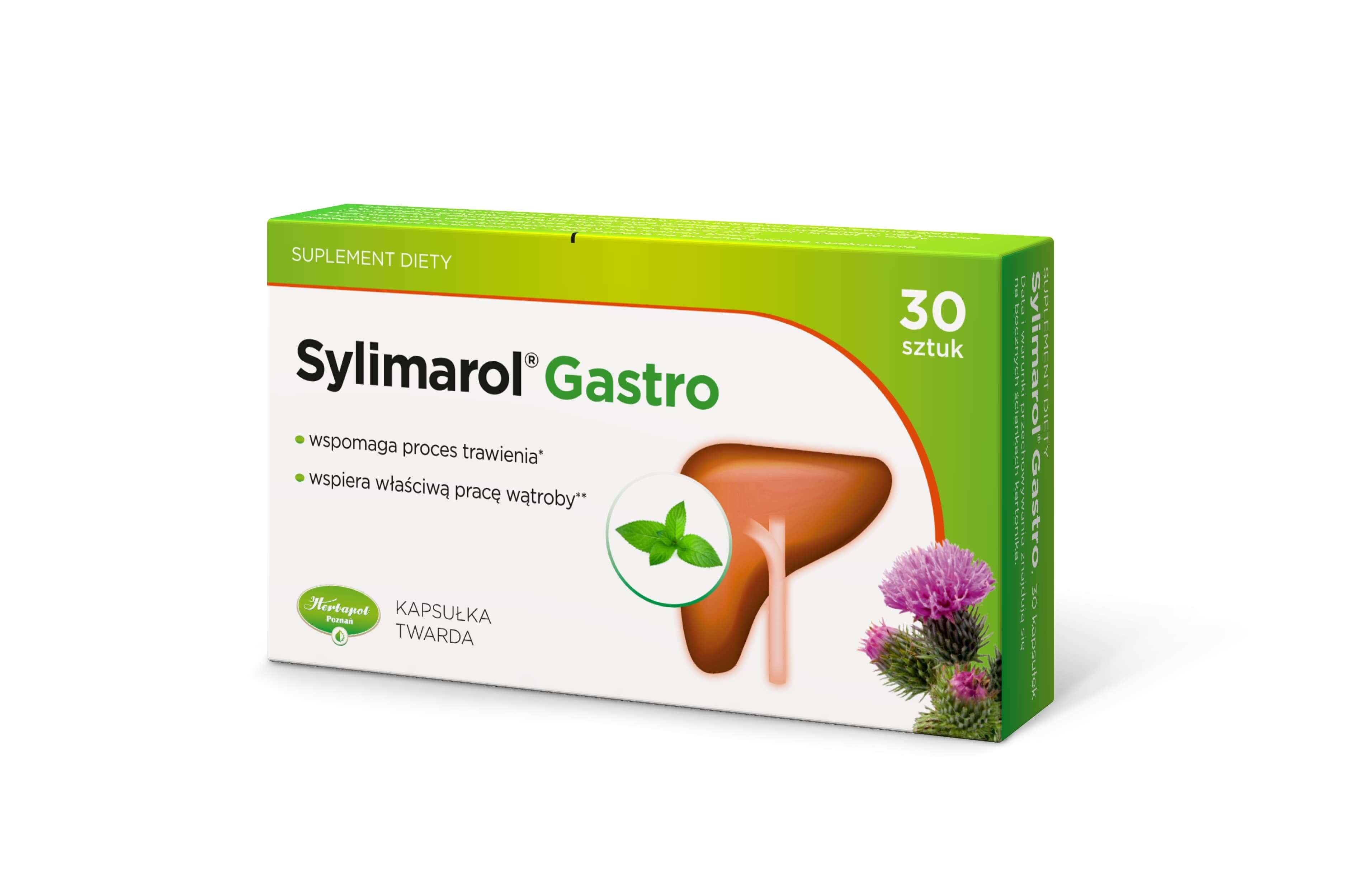 Sylimarol Gastro, kapsułki twarde dla osób dbających o wątrobę, 30 szt.