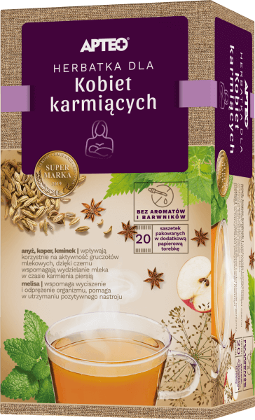 Herbatka dla kobiet karmiących APTEO NATURA, wspomagająca laktację, 20 sasz.