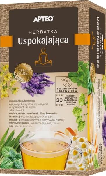 Herbatka uspokajająca z pomarańczą APTEO , bez dodatku barwników i aromatów, 20 sasz.