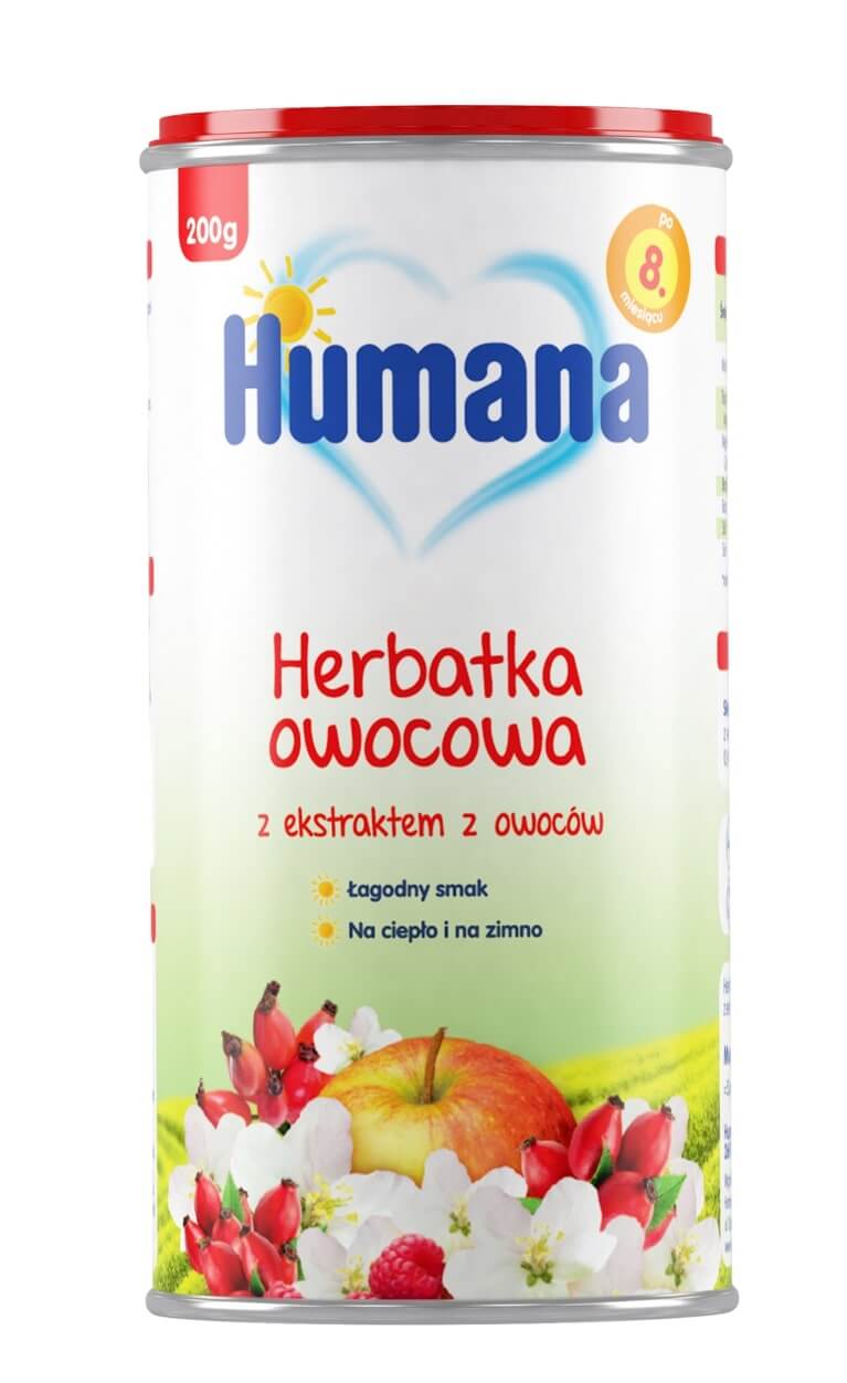 Humana Herbatka Owocowa , z ekstraktem z owoców po 8 miesiącu, 200 g