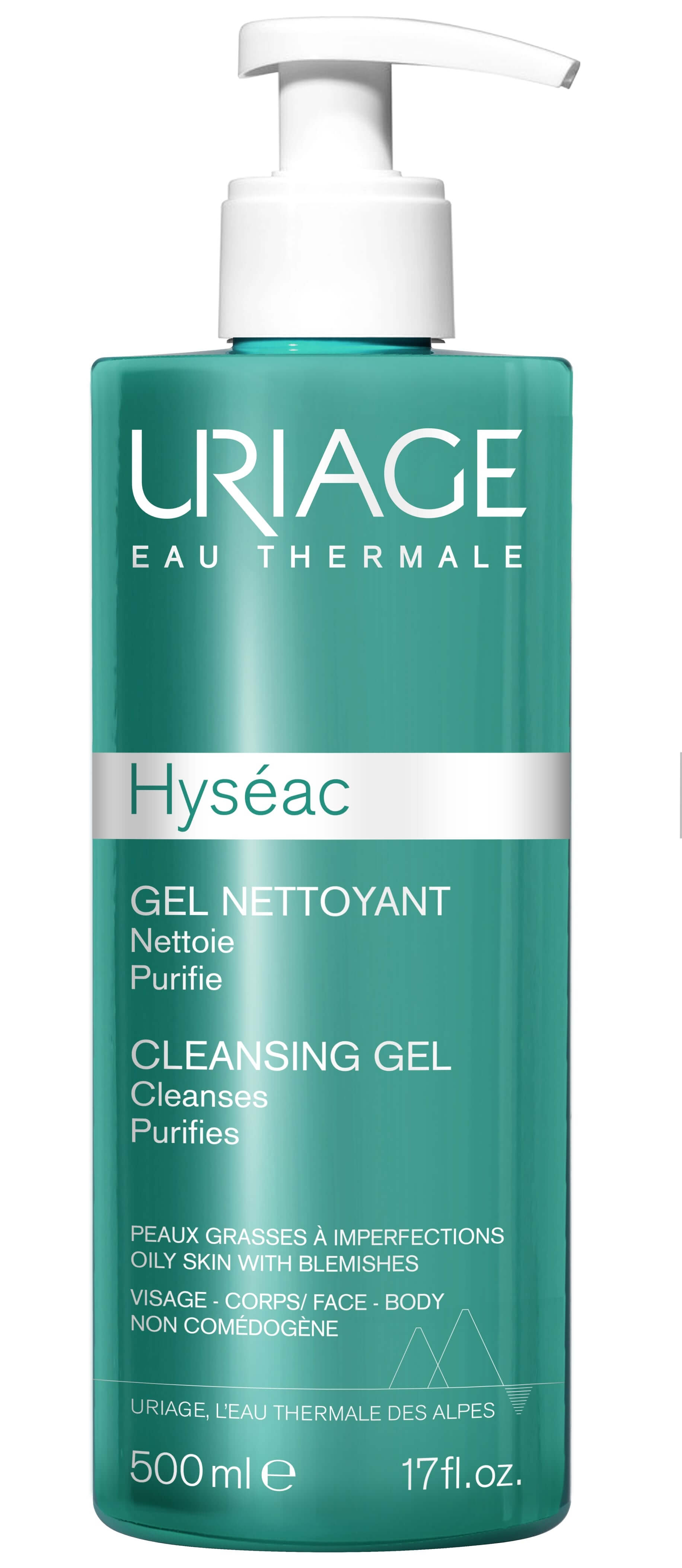 Uriage Hyseac , żel oczyszczający do skóry mieszanej i tłustej, 500 ml