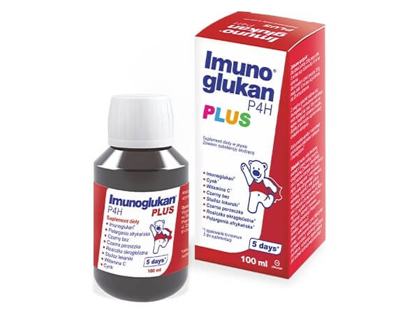 Imunoglukan P4H Plus , płyn ze składnikamim wspierającymi odporność i układ oddechowy, 100 ml